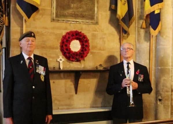 Clive Candlin and John Pearson from the Royal British Legion in the service. EMN-200811-103752001