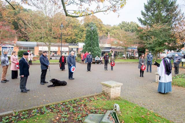 People keep their distance in Royal Square, Woodhall Spa