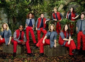 Hollie Arnold (top-right) alongside the nine other original celebrities who entered the castle. (Image: ITV).