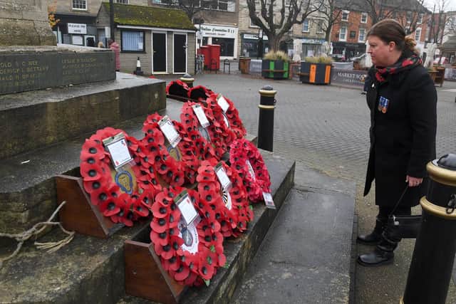 Remembrance Sunday at Sleaford. Kerri Watkins, volunteer at Sleaford Camaraderie Club EMN-200911-105430001