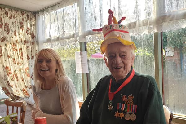 Capstian Stan celebratiing his 96th birthday last year at a family gathering