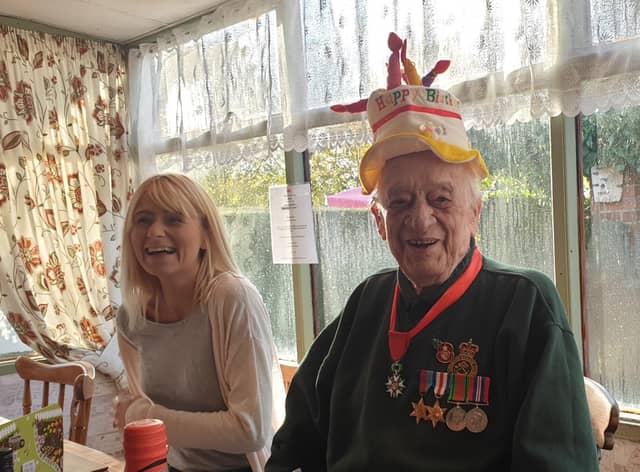 Capstian Stan celebratiing his 96th birthday last year at a family gathering