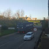 The scene after a lorry collided with the Ermine Street railway bridge at Ancaster five years ago. Photo by Lynsey Hutsby. EMN-151211-163535001