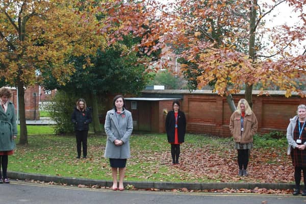 Veterans Team observing the two-minute silence