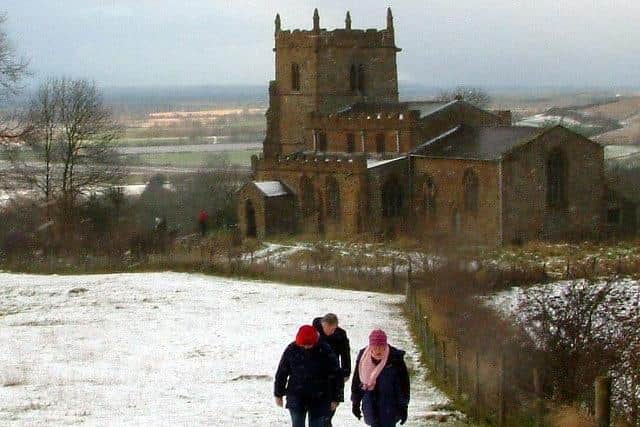 A wintry scene at The Ramblers Church, Walesby