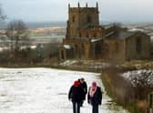 A wintry scene at The Ramblers Church, Walesby
