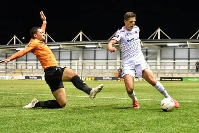 Scott Duxbury in action for Fylde.