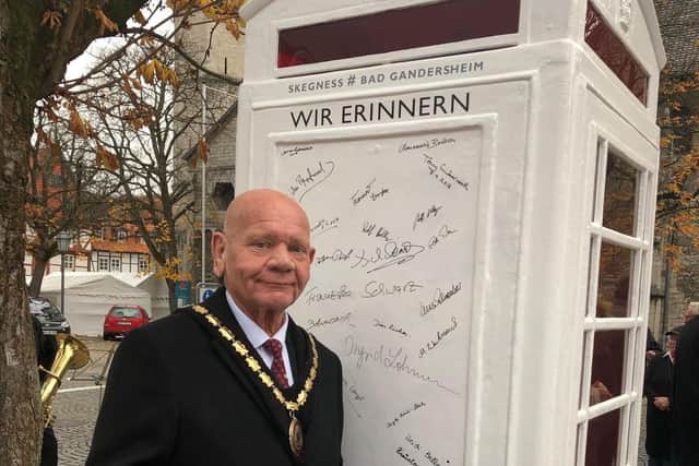 Former Skegness Mayor Coun Sid Dennis at The Box in Bad Gandersheim.