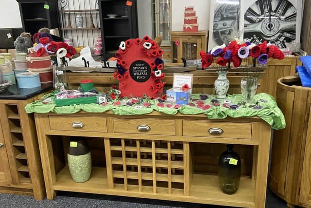 A display created at All Wrapped Up café as part of the fundraiser.
