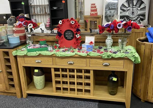 A display created at All Wrapped Up café as part of the fundraiser.