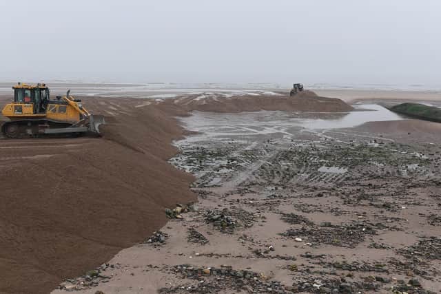 Sand was removed from the beaches by recent strong high tides.