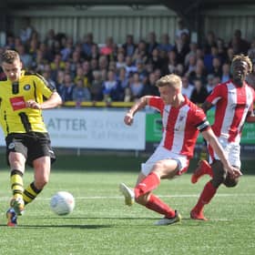 Leesley in action against Brackley.