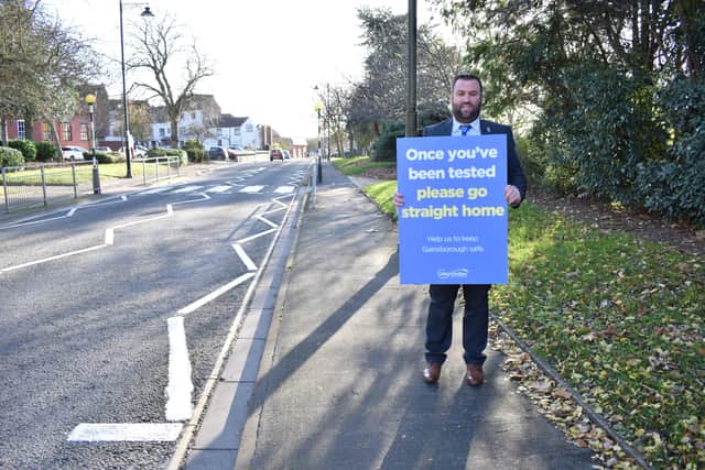 Cllr Matt Boles near the new testing site