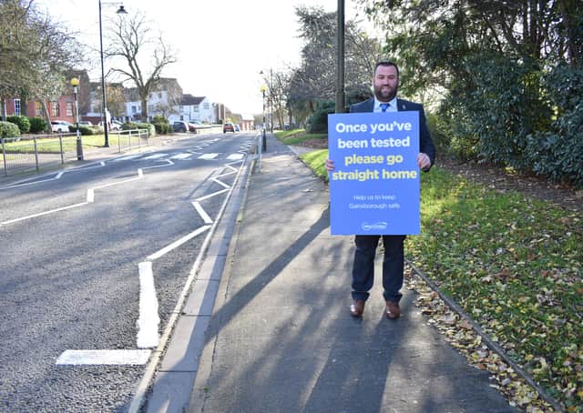 Cllr Matt Boles near the new testing site