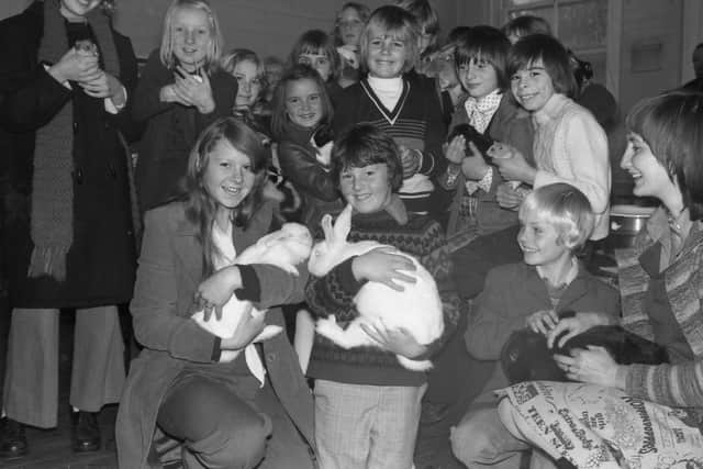 The pet show boys and girls of Park Junior School in 1975.