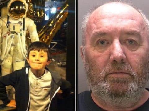 Alex Robinson (left) was murdered by his grandfather Stewart Greene (right).
