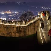 Lincoln Castle's illuminated wall walk in 2019. In 2020 it will have social distancing guidelines in place. EMN-201120-102401001