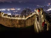 Lincoln Castle's illuminated wall walk in 2019. In 2020 it will have social distancing guidelines in place. EMN-201120-102401001