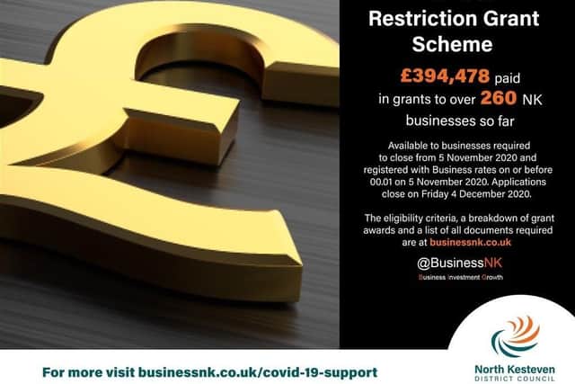 Local Restriction Grants are available for North Kesteven businesses. EMN-201124-123612001