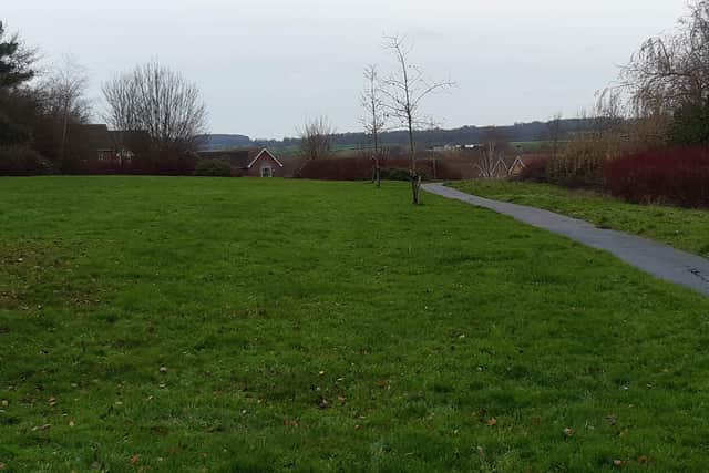 The sloping site off Sheldrake Road at Quarrington. EMN-201124-124345001