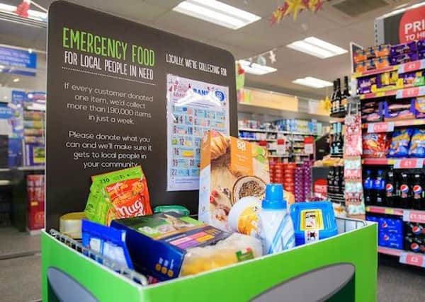 A Lincolnshire Co-op Food Bank Advent Calendar Campaign collection bin in store.Picture: Chris Vaughan Photography EMN-201125-175550001