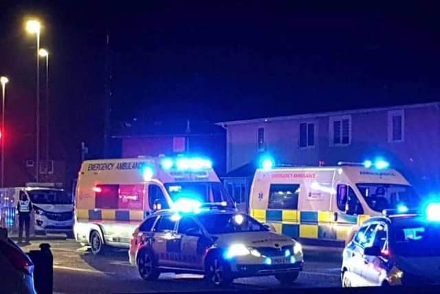 Emergency services at the scene of the incident. Image: Tommy Adelaide