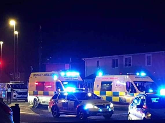 Emergency services at the scene of the incident. Image: Tommy Adelaide