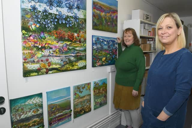 Tilly's Tearoom and gift shop, Metheringham. L-R Resident artist Lizzy Mason and owner Amelia Bailey. EMN-201127-175705001