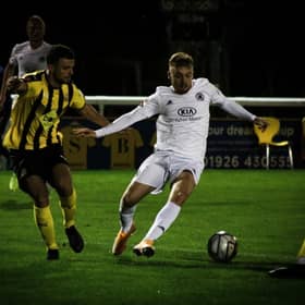 Fraser Preston in the ball for United. Photo: Oliver Atkin.