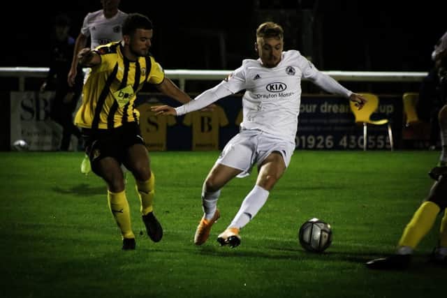 Fraser Preston in the ball for United. Photo: Oliver Atkin.
