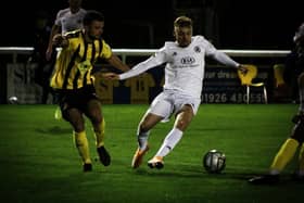 Fraser Preston in the ball for United. Photo: Oliver Atkin.