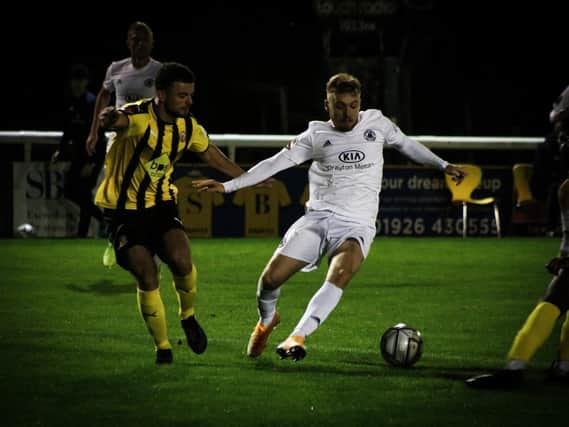 Fraser Preston in the ball for United. Photo: Oliver Atkin.