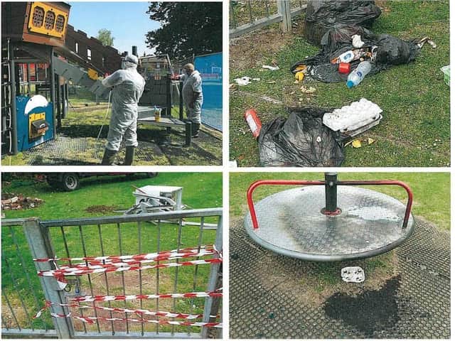 The aftermath of the travellers' encampment