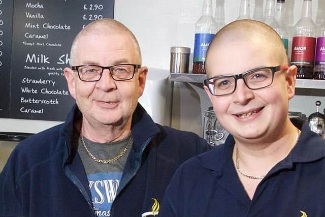 Mike Bristow from Larders Coffee House, alongside his son Jamie.