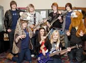 Concert organisers and participants, back, from left, Tom Downing, Tom Wardell, Pete Thicket, Benedict Kelley, front, Annabel Charlton, Lucy Adams, Lauren Bates, and Jamie Downing.