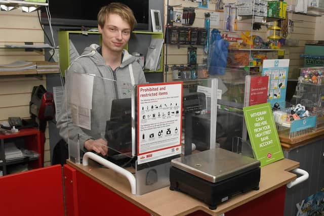 A second post office counter has been installed at Pop-In Bargains to handle the Christmas demand. Pictured - Lee Taylor - post master. EMN-200112-160739001