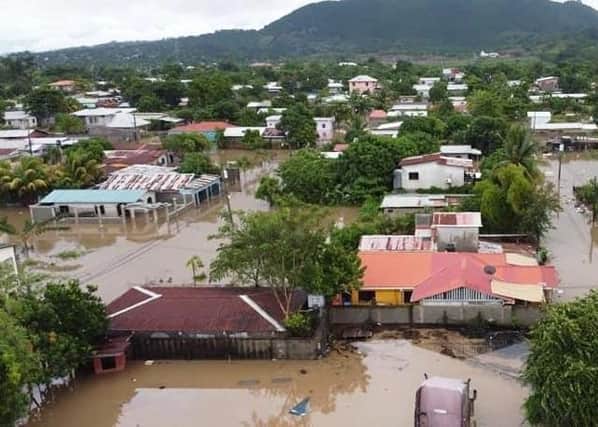Devastated flooding in areas of Central America