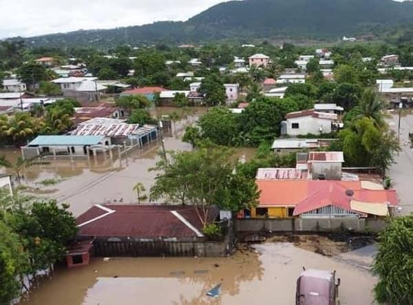 Devastated flooding in areas of Central America
