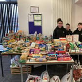 Students at Skegness Academy collected food to donate to the Storehouse Food Bank.