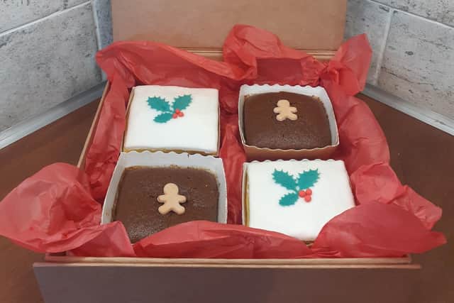 A Christmas-themed selection box.