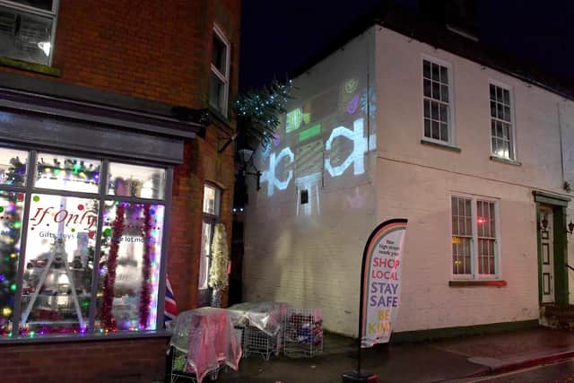 It's a cracker! Designs by the community projected onto a building in Spilsby.