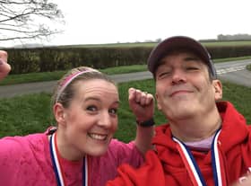 Sarah Steele and Philippe Leroy complete their marathon effort at Rauceby. EMN-200612-171645001