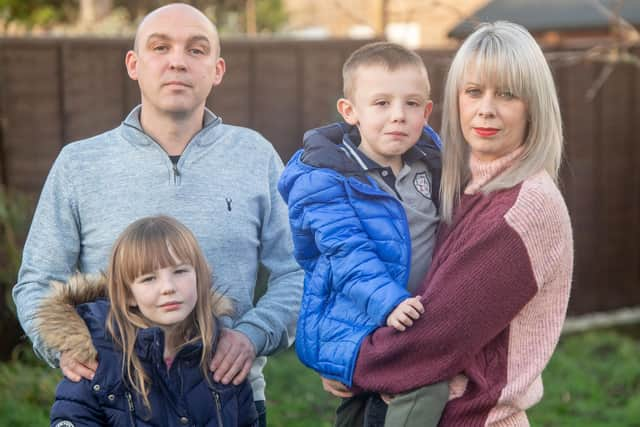 Dad Adam, sister Neave, mum Sam and son Will.