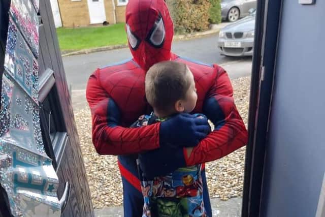 Not many children get a hug from their Super Hero on their birthday.