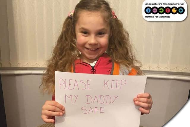 Rosalie with her message