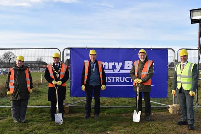 From left: Deputy Leader of WLDC Cllr Paul Howitt-Cowan; WLDC Chairman Cllr Steve England; ward member for Glentham Cllr Jeff Summers, Leader of WLDC Cllr Owen Bierley and Chief Executive of WLDC Ian Knowles.
