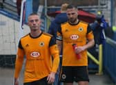 Josh Askew (left) with skipper Luke Shiels. Photo: Oliver Atkin.