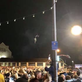Hundreds of people crowded together around the Clock Tower to welcome in 2020 - what a  difference a year makes.