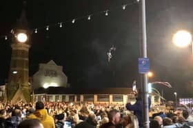 Hundreds of people crowded together around the Clock Tower to welcome in 2020 - what a  difference a year makes.