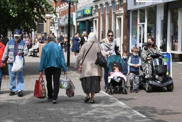 Business scenes in Lumley Road in Skegness as non-essential shops re-open.